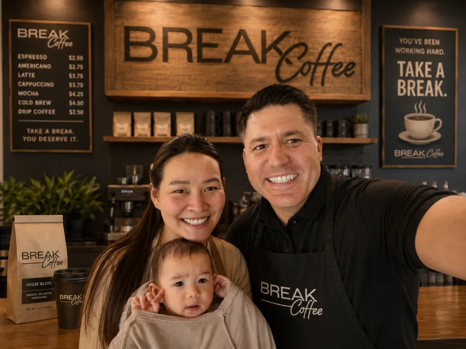 Linh and Daniel White, owners of Break Coffee Nashville
